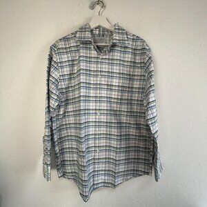 L.L. Bean Mens Slightly Fitted Plaid Button-Down Oxford Shirt Size 16-32 Cotton